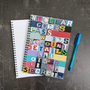 Typography Notebook - Nuclear Passcodes