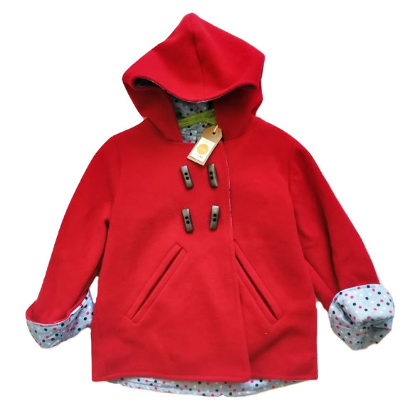 Age 4 Kids Red Duffle Coat