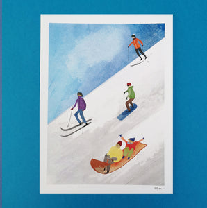 A4 Skiing and Snowboarding Digital Print