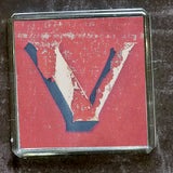 Sheffield Typography Magnet "Q", "U" and "V"